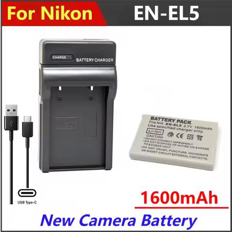 1600mAh EN-EL5 EN EL5 Battery Charger For Nikon Coolpix P3 P4 P80 P90 P100 P500 P510 P520 P530 P5000