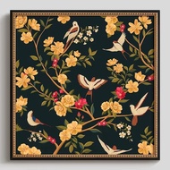 Chinese Retro Pattern Cross Stitch Material Package Classical Flower Bird Precise Printing Cross Stitch Set 2024 New Style