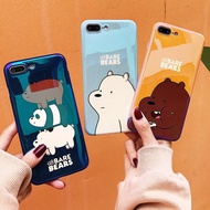 For iPhone 6 6S 7 8 Plus X Case We Bare Bears Soft IMD Mobile Phone Case