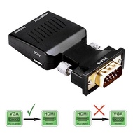 1080P VGA to HDMI Video Converter Adapter with Mini USB Power Cable 3.5mm Audio Cable vga2hdmi for HDTV DVD PC