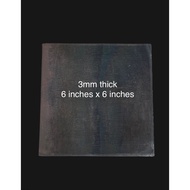 MS PLATE MILD STEEL BASE PLATE METAL 3mm thick x 6 inches x 6 inches