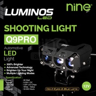 Lampu Sorot Led Luminos Q9 PRO 80 Watt Devil Merah/Biru/Ungu 3 Mata 2 Warna Hi Low