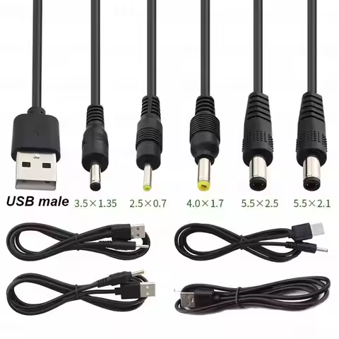 DC Charging Cable 22AWG 3A 5V USB 2.0 type A Male to DC Plug Charger Jack Connector Power Supply Ext