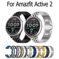 Beiziye Metal Strap For Amazfit Active 2 smart watch Stainless Steel Classic Watch Band Bracelet str