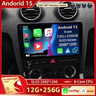 Android 15 2K QLED For Audi A3 2 8P 2003-2013 S3 2 2006-2012 RS3 Android Car Radio Multimedia Video 
