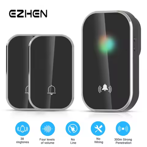 EZHEN Wireless Doorbell Home Welcome Door Bell 300M/984FT Remote 38 Songs Ringtone Distinguishable U
