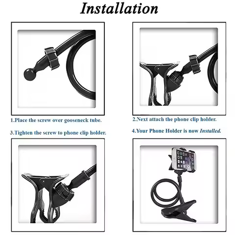 Flexible Desk Mount Gooseneck Clamp Webcam Stand for Gopro/Logitech C925e C922x