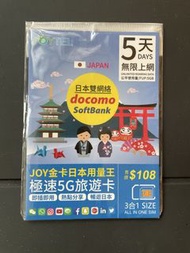 JOYTEL 日本5天無限上網卡(5GB)
