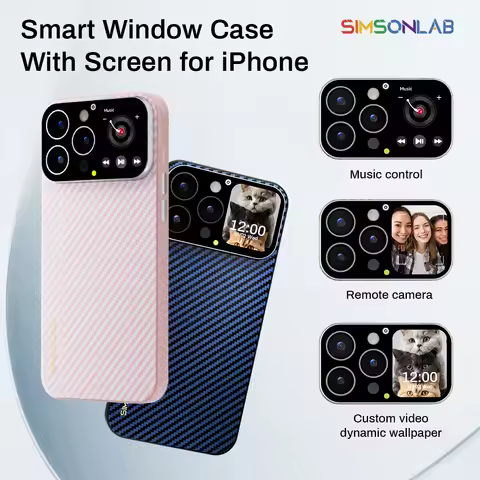 SIMSONLAB Smart Phone Case For iPhone16 15 14 13Pro/PM Window Custom Video Photo Wallpaper Music Con