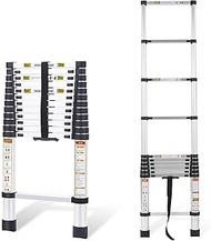 Telescopic Ladder, 16.5FT RIKADE Aluminum Telescoping Ladder with Non-Slip Feet, Portable Extension 