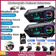 Y10 Pro Motorcycle Helmet Intercom One-Click Voice Assistant Px6 Waterproof 2 Riders Stereo Supper V