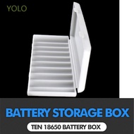 YOLO 18650 Battery White 10X18650 Organizer Container Battery Holder