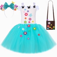 Encanto Mirabel Costume for Girls Magic Family Princess Dress Up Clothes Toddler Kids Halloween Carn