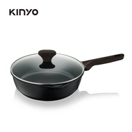 KINYO PO-2435B陶瓷不沾平煎鍋/ 28cm/ 黑