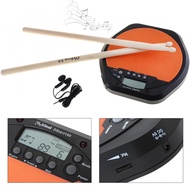 8 Inch Digital Electric Drum Pad Training Practice Metronome with Two Maple Wood Drum Sticks 5A Drumsticks for Jazz Drums Exercise
