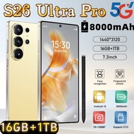 S26 Ultra Pro 5G: 7.3" 4K Perforated Screen, Snapdragon 8 Gen 4, 108MP Camera, 8000mAh & 16GB+1TB wi