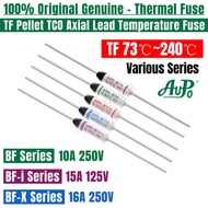 5PCS AUPO Thermal Fuse 10A 16A 250V 15A 125V TF73℃~240℃ 10A 16A BF73 BF73X BF77 BF77X BF84 BF84X BF9