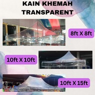 KAIN KHEMAH NIAGA TRANSPARENT / JERNIH / LUTSINAR 8FT X 8FT / 10FT X 10FT / 10FT X 15FT