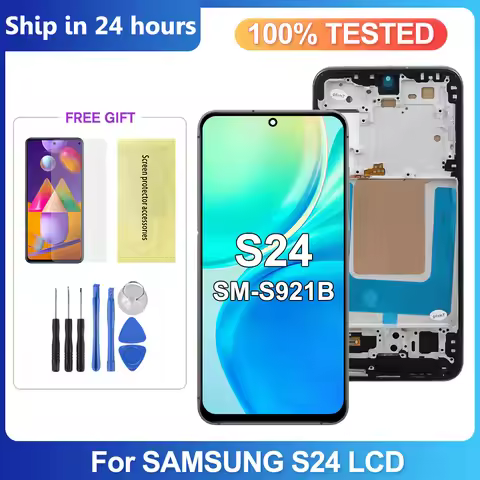 Tested For Samsung S24 4G 5G LCD Display Touch Screen Digital Assembly for Samsung S24 S921B SM-S921