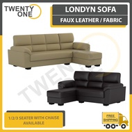 Twentyone LONDYN FABRIC / LEATHER 2,3 SEATER WITH CHAISE SOFA IN 10 COLOUR