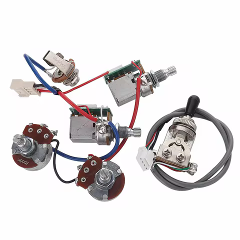 1set Electric Guitar Pickup Pro Wiring Harness Push Pull Pots with 2 humbucker setup for Epiphone Le