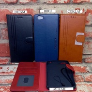 VIVO Y71/VIVO 1724 FLIP COVER DOMPET KULIT MOTIF TRIPLEX LEATHER CASE/SARUNG/CASING/BAHAN