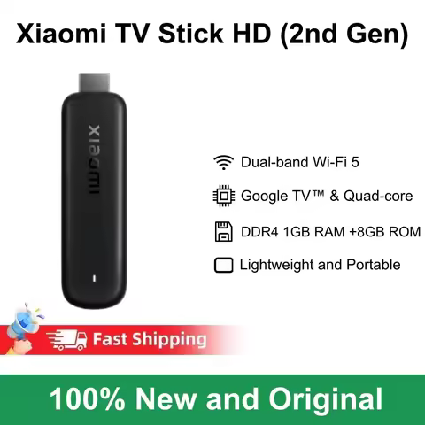Russian Version Xiaomi Mi TV Stick HD 2nd Gen Google Assistant Wifi5 Bluetooth Android 11 Google TV