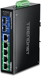 TRENDnet 6-Port Industrial Gigabit PoE+ Solar DIN-Rail Switch, 12-56V, Alarm Relay, 2 Dedicated SFP 