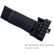 COMeap 12VHPWR Cable, 16 Pin GPU PCIe 5.0 Female to Male Extension 90 Degree Angle 16AWG 600W Sleeve