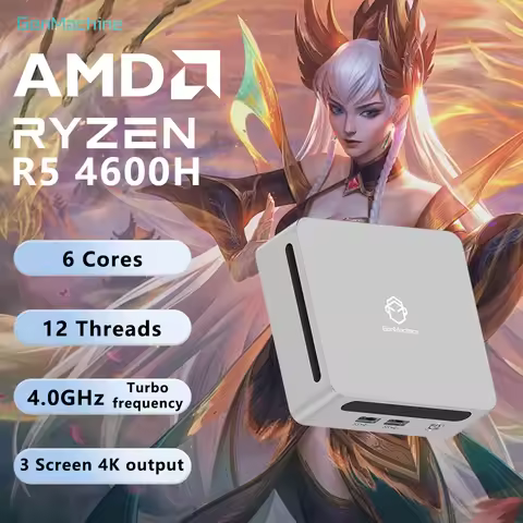 GenMachine AMD Ryzen 5 4600H 16G+256G Windows 11 MINI PC DDR4 WIFI6 RTL8852, BT5.2 Desktop Gaming Co