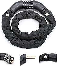 Bicycle Lock Security Level Very High, Chain Lock 90 cm Hardened Steel Chain Links, Solid Combinatio