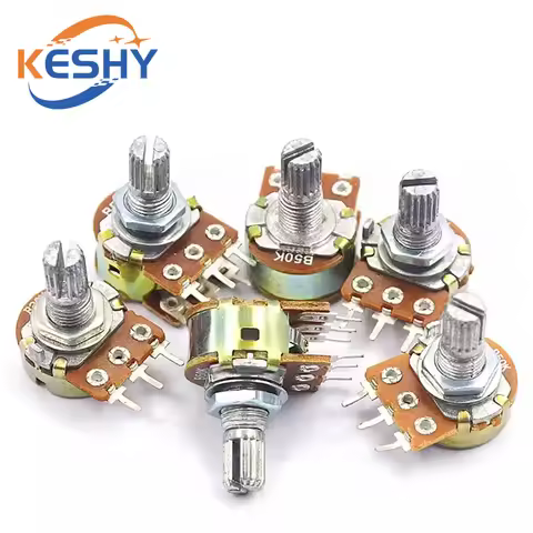 5Pcs WH148 Linear Taper Rotary Potentiometer Resistor 15mm 20mm 3pin 6pin WH148 B1K B2K B5K B10K B20