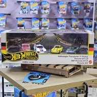 HOT WHEELS PREMIUM GARAGE SET BOX PORSCHE 935 PORSCHE 911 PORSCHE 917 LH VOLKSWAGEN T1 TRANSPORT PIC