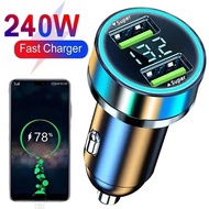 27W Car Charger Fast Charging 2 USB Ports Adapter for IPhone Samsung Xiaomi Quick Charging Chargers 