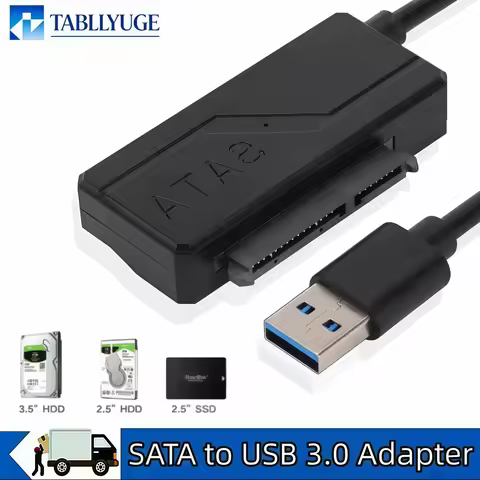 22 Pin USB to SATA3 Converter SATA to USB3.0 Adapter Cable Supports 2.5-Inch SSD Hard Drives and HDD