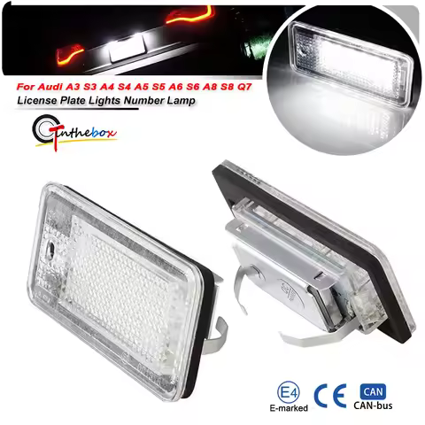2PCS Error Free White LED Car License Plate Light Bulbs Accessories For AUDI A4 S4 B6 B7 A6 C6 4F S6