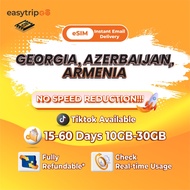 Easytripgo Georgia Azerbaijan Armenia eSIM 15-60 Days 10GB-30GB Unlimited Data | Instant Email Deliv