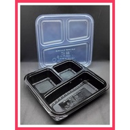 Bento Box TAGE 3/4 Compartment Lunch Box & Lid [50pcs±] Disposable Food Bento Box