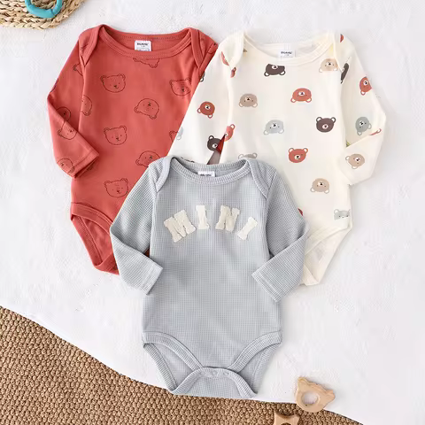 Baby boy clothes 3PCS Baby boy onesie New style Spring/Autumn long-sleeved onesie Cotton fabric Suit
