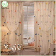 Double-Layer Blackout Curtains Cartoon Printed Bedroom Door Curtain Without Punching Pasted Curtain