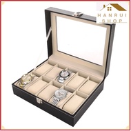 Luxury 10-compartment leather Watch Box Luxury Watch Box 10 slots - Hanrui Shop