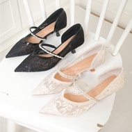 La muse - Umi rhinestone lace high heels stiletto heels lace heels