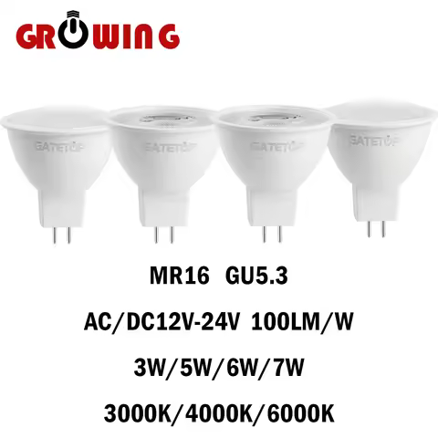 5-20PCS MR16 LED Spotlight GU5.3 Low Voltage AC/DC12-24V 3/5/6/7W 120/38 Degree 3000K-6500K No Flick