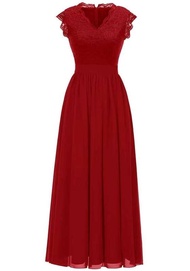✡ Lace Patchwork Evening Party For Sleeveless Ninang Wedding Women Dress