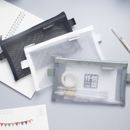Desiny Simple Transparent Mesh Office Student Pencil Cases Nylon School Supplies PenBox[CHRISTMAS GIFT]