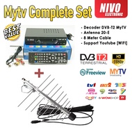 Mytv Full Complete Set Decoder  DVB T2 DVBT2 Freeview with Antenna 20-E With 10M Cable