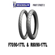 ยางนอกมอเตอร์ไซค์ขอบ17 70/90-17&amp;80/90-17 (ได้หน้าหลัง)ยี่ห้อ Michelin Pilot Street 2