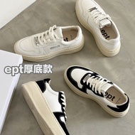 Korea "Thick-Soled Version" EPT COURT HIGH Retro Cream Shoes White/Black sailboat