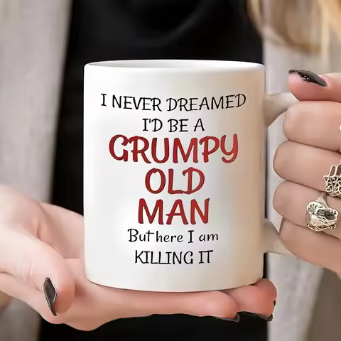 1 grumpy old man ceramic coffee mug Reusable mug perfect for birthday, holiday, New Year, Valentine'