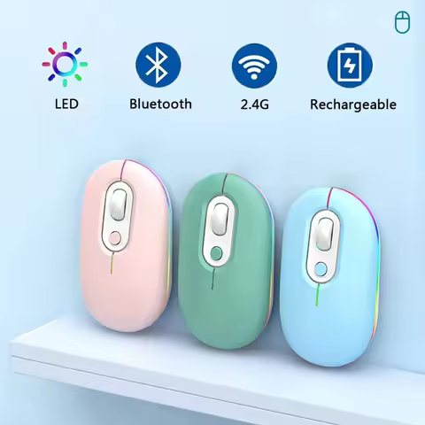 P1 2.4G Bluetooth Wireless Three Mode RGB Backlit Mouse 1600DPI BT Ergonomic Design Waterproof Recha